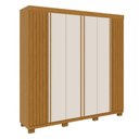 Ver imagem 2 de Guarda-roupa Casal Eliza 6 Portas Ripadas 6 Gavetas 100% Mdf Flex Cinamomo/off White - Acp Móveis