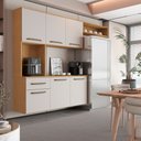 Ver imagem 1 de Kit Completo de Armário Cozinha Clean Aéreo 6p P/apartamento:freijo Off White