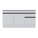 Ver imagem 2 de Balcão Cozinha Gabinete Pia 150cm 3 Ptas Branco/preto
