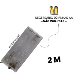 Pisca Pisca de LED Natal Colorido Fio de Fada 2 Metros Pilha - 4