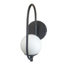 Ver imagem 1 de Arandela Online Preta Globo de Vidro Branco + Led 5w
