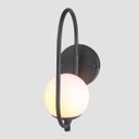 Ver imagem 2 de Arandela Online Preta Globo de Vidro Branco + Led 5w