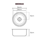Ver imagem 2 de Ideal para Móveis Médicos e Hospitalares - Cuba Inox Redonda 30x15