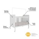 Ver imagem 3 de Berço Americano Cloe 2 em 1 Branco Brilho com Colchão Baby Physical - Móveis Peroba