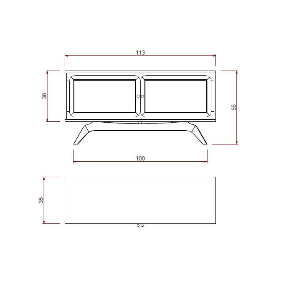 Rack Sala Tv até 50 Polegadas Ricco 113 Cm Laminado com Portas em Palhinha Amêndoa - 4