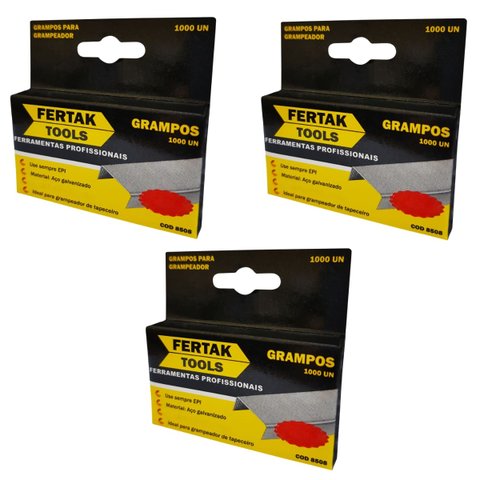 Grampos 6mm Tipo Reto para Grampeador de Pressão com 3000 Un | Fertak
