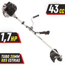 Ver imagem 2 de Roçadeira Robusta Kawashima Kw43le 43cc 1,7hp À Gasolina 2t C/ Faca 3 Pontas + Óleo Toyama