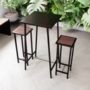 Ver imagem 3 de Conjunto Mesa Bar Bistrô Preta Alta Industrial Black 2 Bancos Don Castro Decor