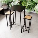 Ver imagem 2 de Conjunto Mesa Bar Bistrô Preta Alta Industrial Black 2 Bancos Don Castro Decor