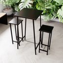 Ver imagem 1 de Conjunto Mesa Bar Bistrô Preta Alta Industrial Black 2 Bancos Don Castro Decor