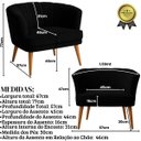 Ver imagem 2 de Poltrona Moderna Tecido Veludo para Sala de Espera Pés Palito Resistente