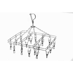 Mini Varal Roupa Intima 24 Prendedores Inox Retangular:Cromado - 3 Mini Varal Roupa Intima 24 Prendedores Inox Retangular:Cromado - 3