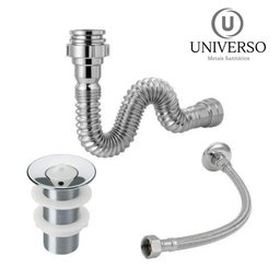 Sifão Sanfonado + Engate Flexível 40cm + Válvula Lavatório Cor Válvula Abs - 5