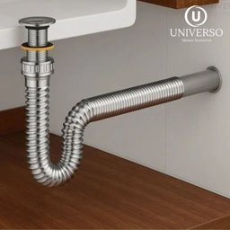 Sifão Sanfonado + Engate Flexível 40cm + Válvula Lavatório Cor Válvula Abs - 8