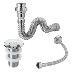 Sifão Sanfonado + Engate Flexível 40cm + Válvula Lavatório Cor Válvula Abs - 1
