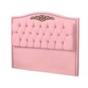 Ver imagem 1 de Cabeceira Casal Queen Size Estofada para Cama Box Maitê Veludo Cor Rosa Bebe