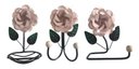 Ver imagem 1 de Kit 3 Peças para Banheiro com Flores em Ferro:rosa