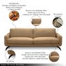 Sofá Decorativo Thalia 3 Lugares Sala de Estar 210cm Pés em Aço Couro Nude G88 - Gran Belo - 3