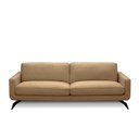 Ver imagem 2 de Sofá Decorativo Thalia 3 Lugares Sala de Estar 210cm Pés em Aço Couro Nude G88 - Gran Belo