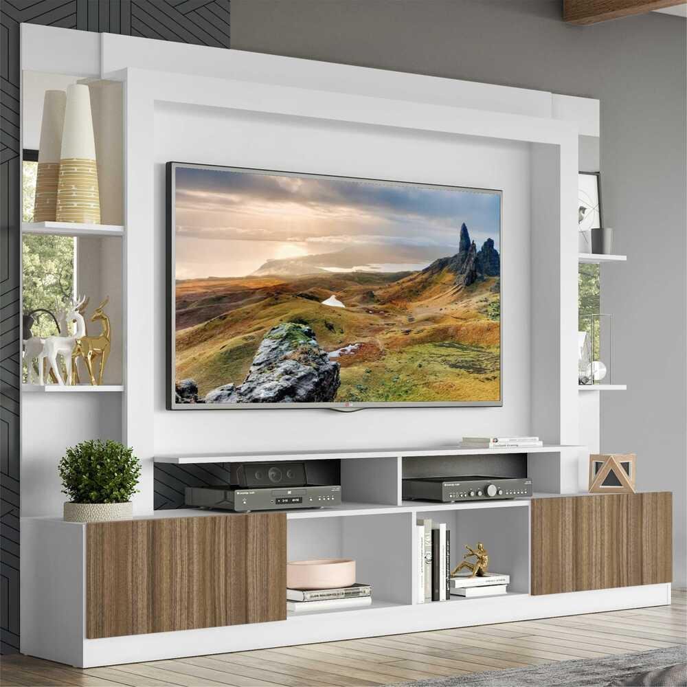 Estante com Suporte TV 65" Prateleiras c/ Espelho Oslo Multimóveis V3385 - 2