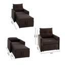 Ver imagem 2 de Poltrona Icaria 3 em 1 Poltrona Chaise Cama 85cm Marrom Estofama