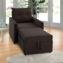 Ver imagem 1 de Poltrona Icaria 3 em 1 Poltrona Chaise Cama 85cm Marrom Estofama
