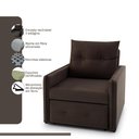 Ver imagem 3 de Poltrona Icaria 3 em 1 Poltrona Chaise Cama 85cm Marrom Estofama