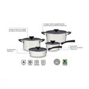 Ver imagem 4 de Jogo de Panelas Tramontina Solar Ceramic em Aço Inox Fundo Triplo com Revestimento Interno Cerâmico