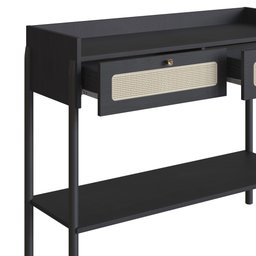 Aparador 2 Gavetas 103cm Palhinha Pé Madeira 27936 Oslo Artesano - Nero/preto - 7