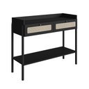 Ver imagem 2 de Aparador 2 Gavetas 103cm Palhinha Pé Madeira 27936 Oslo Artesano - Nero/preto