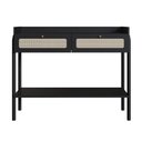 Ver imagem 3 de Aparador 2 Gavetas 103cm Palhinha Pé Madeira 27936 Oslo Artesano - Nero/preto