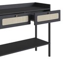 Ver imagem 6 de Aparador 2 Gavetas 103cm Palhinha Pé Madeira 27936 Oslo Artesano - Nero/preto