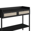 Ver imagem 4 de Aparador 2 Gavetas 103cm Palhinha Pé Madeira 27936 Oslo Artesano - Nero/preto