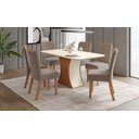 Ver imagem 1 de Mesa de Jantar Luiza 160 C. Vidro 6 Cad. Malu Amendoa - Henn