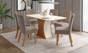 Ver imagem 1 de Mesa de Jantar Luiza 160 C. Vidro 6 Cad. Malu Amendoa - Henn