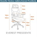 Ver imagem 7 de Cadeira Escritório Nr-17 Everest Presidente C- Braços Fratini Encosto Tela Gelo-cinza Base Rodí