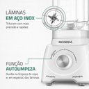 Ver imagem 5 de Liquidificador Mondial Pratic Power 2,2l 2 Velocidades + Pulsar 550w Branco 220v - L-97-w