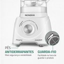 Ver imagem 6 de Liquidificador Mondial Pratic Power 2,2l 2 Velocidades + Pulsar 550w Branco 220v - L-97-w