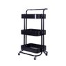 Carrinho Organizador Multiuso Berlim Cozinha Escritório Quarto 3 Prateleiras Preto - 1