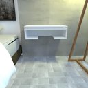 Ver imagem 3 de Mesa de Cabeceira Suspensa Simples Branco Minimalista Moderno Aparador Mdf Branca