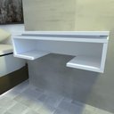 Ver imagem 1 de Mesa de Cabeceira Suspensa Simples Branco Minimalista Moderno Aparador Mdf Branca