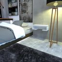 Ver imagem 2 de Mesa de Cabeceira Suspensa Simples Branco Minimalista Moderno Aparador Mdf Branca