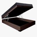 Ver imagem 1 de Cama Base Box Baú Casal Reforçado Suede Marrom + Colchão Casal Reforçado D33 17x138x188