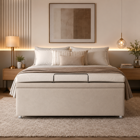 Base Bau para Cama de Casal 138x188 Physical Bege Ortobom
