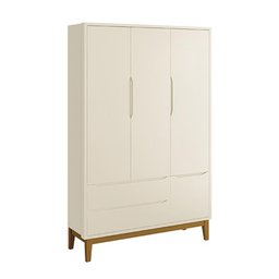 Jogo de Quarto Infantil Classic Guarda Roupa 3 Portas e Cômoda 6 Gavetas Areia Fosco com Pés - 2