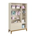 Ver imagem 3 de Jogo de Quarto Infantil Classic Guarda Roupa 3 Portas e Cômoda 6 Gavetas Areia Fosco com Pés