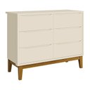 Ver imagem 4 de Jogo de Quarto Infantil Classic Guarda Roupa 3 Portas e Cômoda 6 Gavetas Areia Fosco com Pés