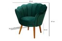 Ver imagem 2 de Poltrona Decorativa Petala/Girassol P Quarto/ Sala/ Recepção Pés de Madeira Maciça:Verde