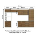 Ver imagem 4 de Armário de Cozinha Completa 100% MDF 330cm Rustic/Branco Acordes Madesa 02