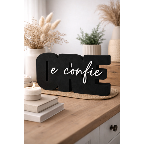 Letreiro 3d Ore e Confie Miira Studio Fé Moderna